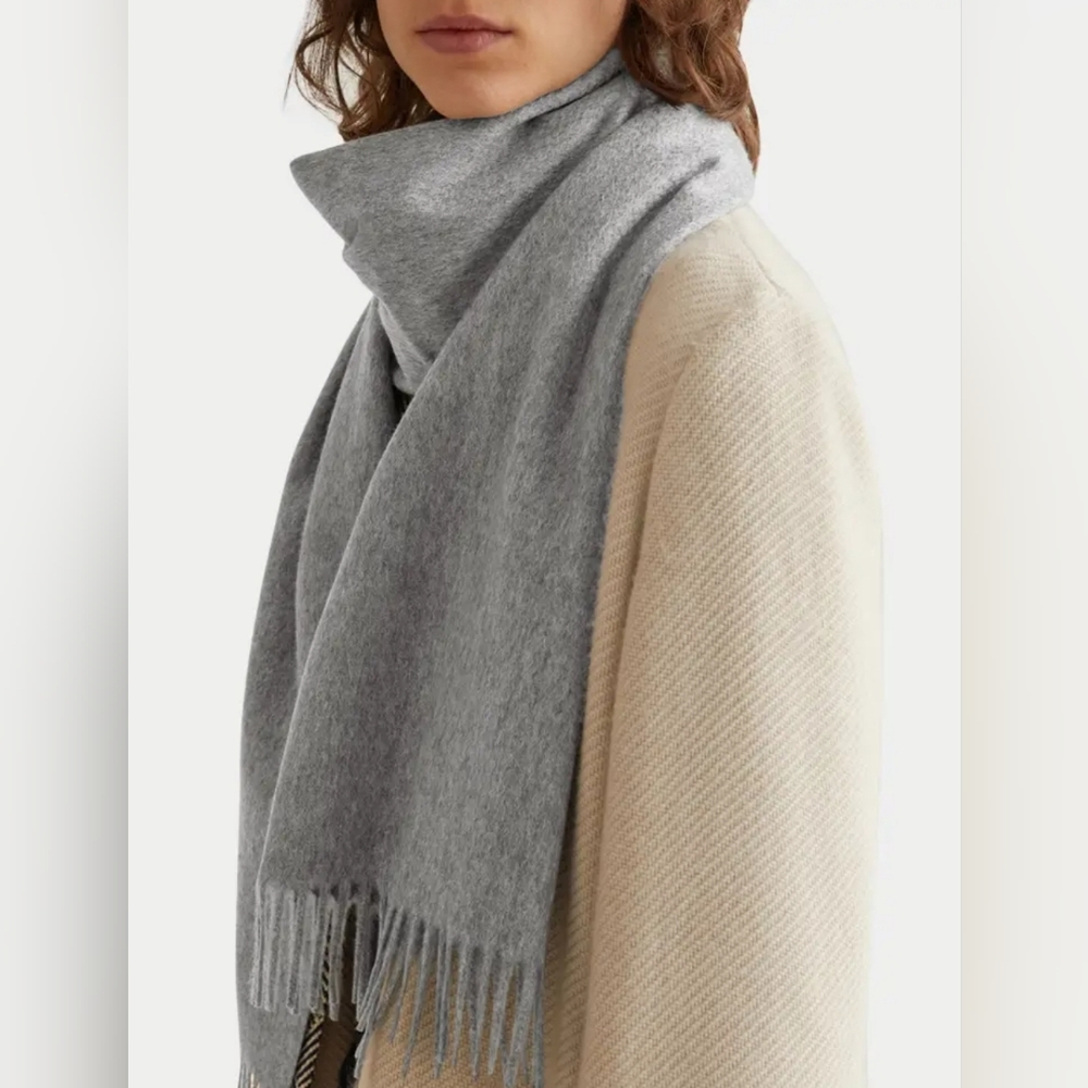 Loro Piana Cashmere sciarpa grande fringetrim scarf